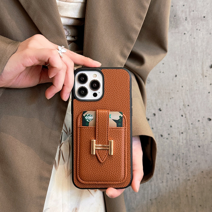 Premium Leather Phone Case card holder for iPhone 13-17