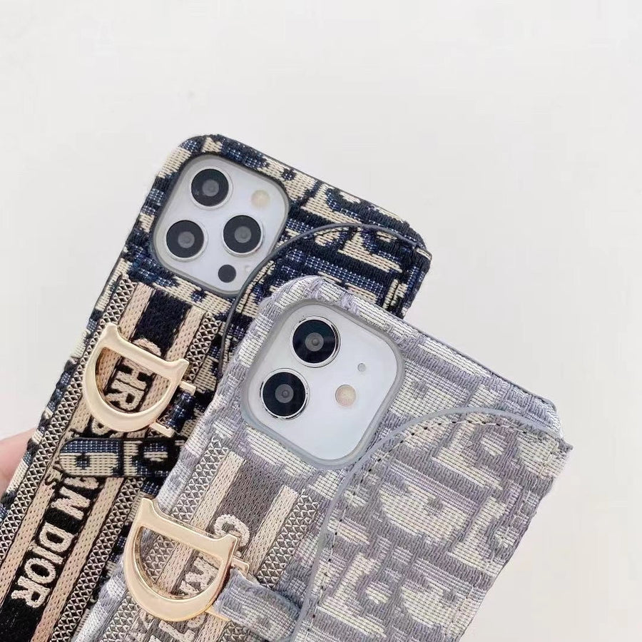 Classic Luxury iPhone Case with Card Holder for iPhone 12-16