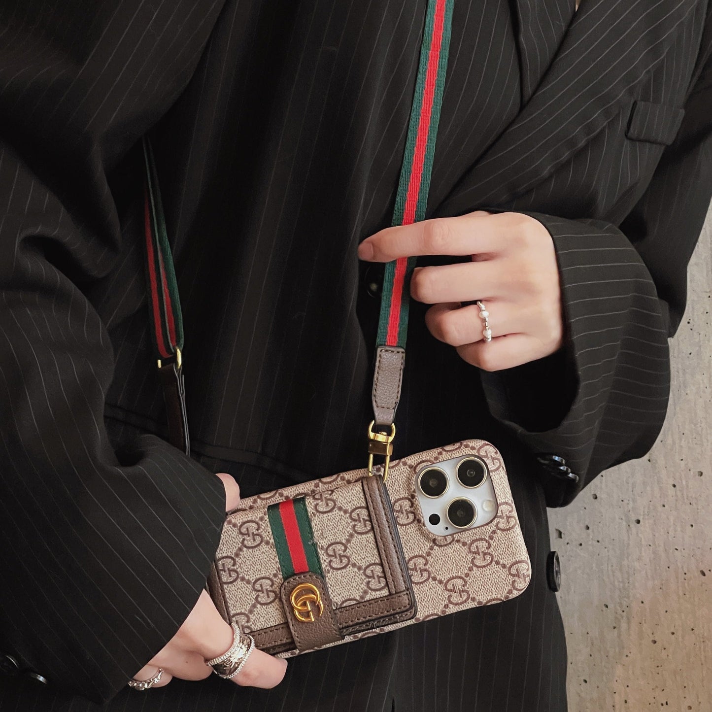 Premium Leather Wallet Crossbody Phone Case for iPhone 12-17