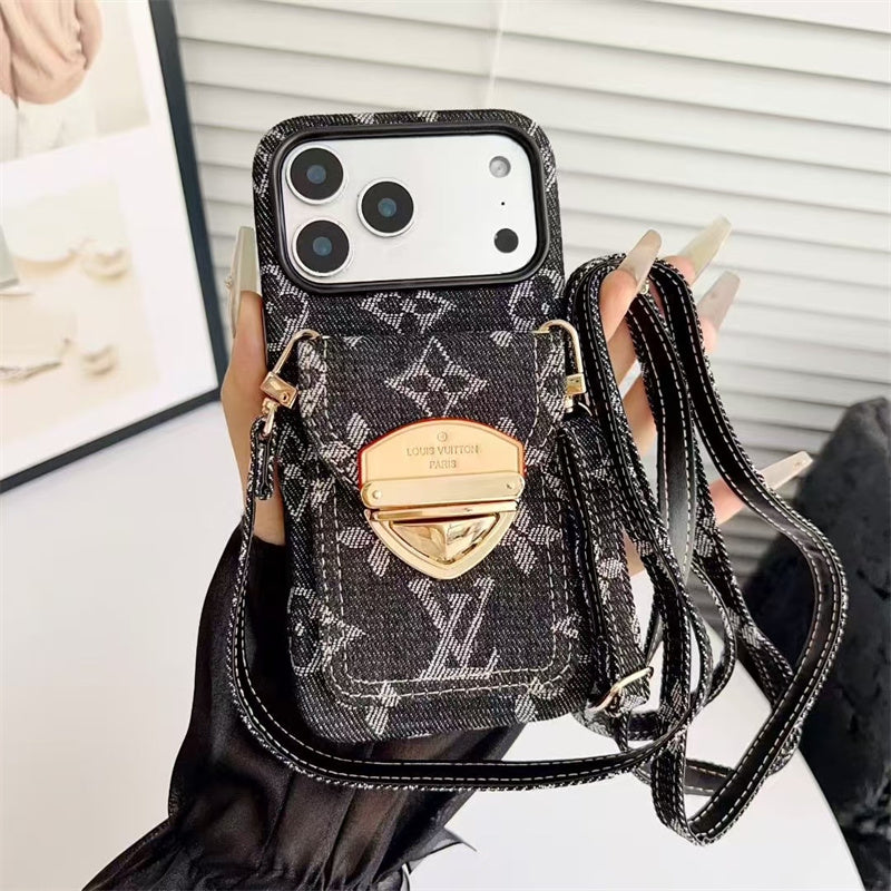 Luxury Phone Case with Strap For iPhone 13-17