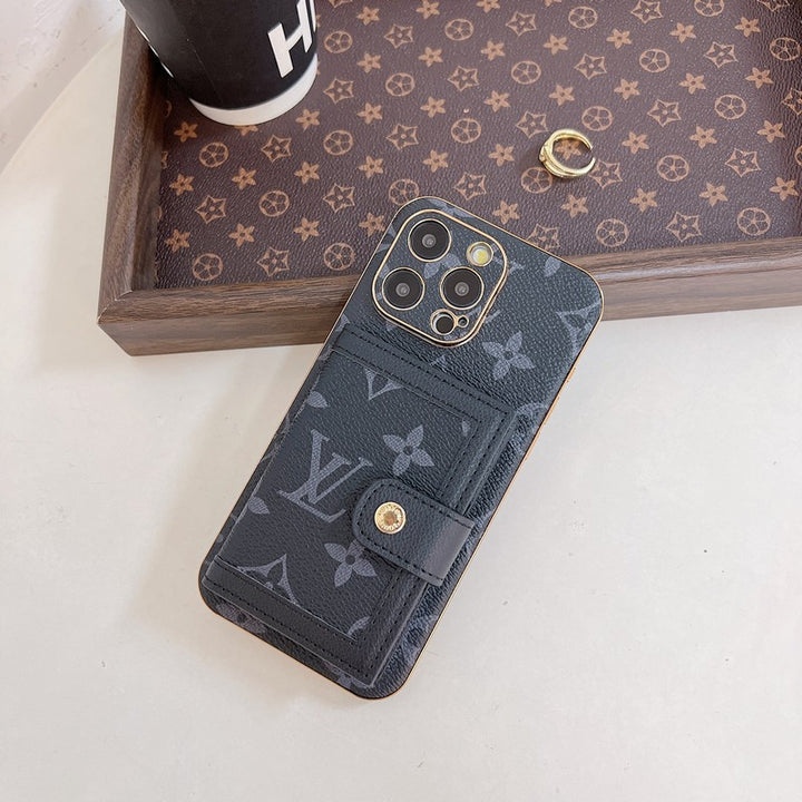 Luxury Classic Card Bag Phone Case for iPhone 12-17
