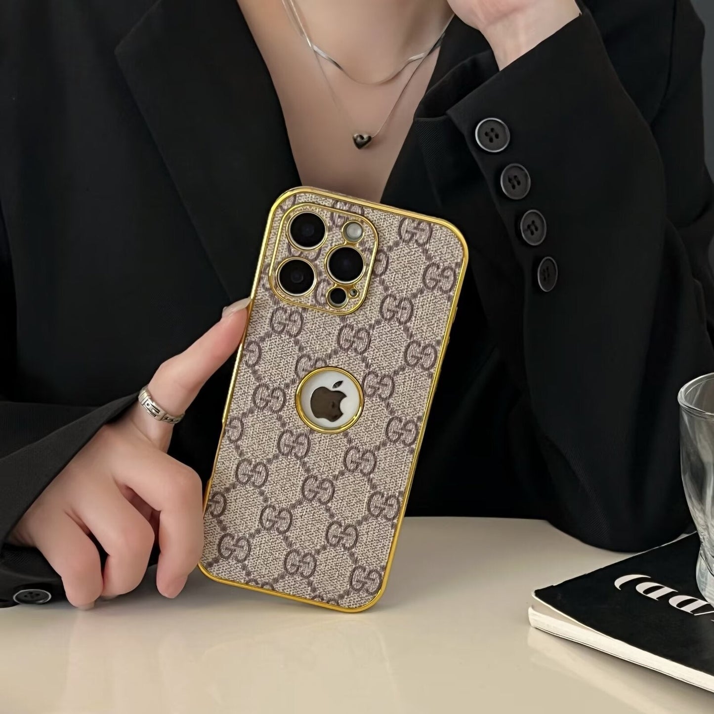 High Quality Frame Ophidia Leather Phone Case for iPhone 12-17