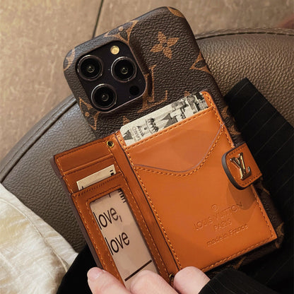 Canvas Leather Wallet Card Holder Crossbody Phone Case for iPhone 12-17