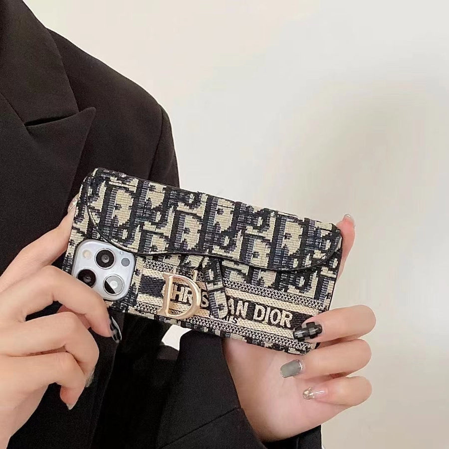 Classic Luxury iPhone Case with Card Holder for iPhone 12-16