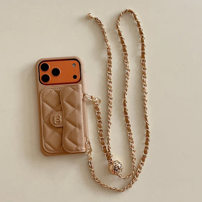 Genuine Leather Wallet Crossbody Bag Phone Case For iPhone 12-17