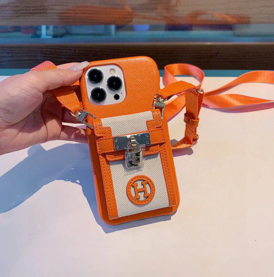 Luxury Portfolio Leather Case for iPhone 13-17