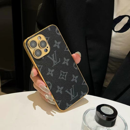 New Design Luxury Phone Case with Golden Border for iPhone 12-17