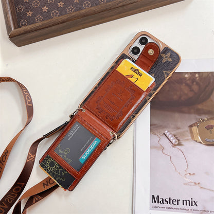 Luxury Brand Phone Case Card Holder Crossbody for iPhone 13-17