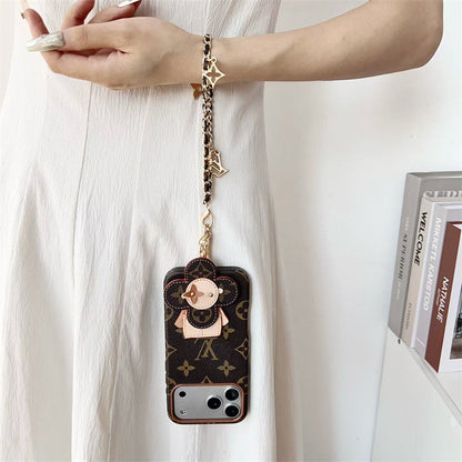 Rugged Antique Phone Case with Strap for iPhone 12-17
