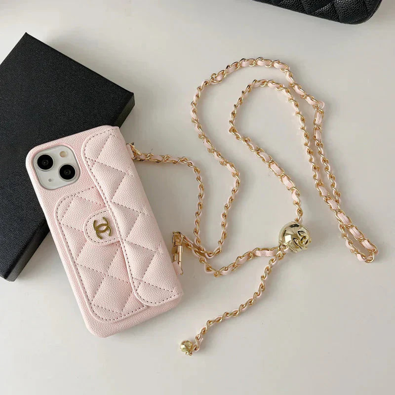 Genuine Leather Wallet Crossbody Bag Phone Case For iPhone 12-17