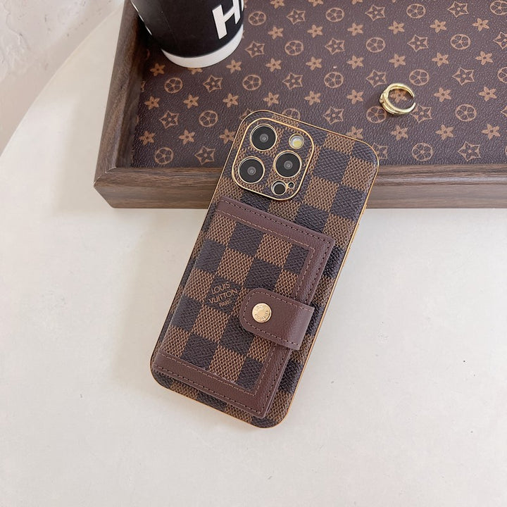Luxury Classic Card Bag Phone Case for iPhone 12-17