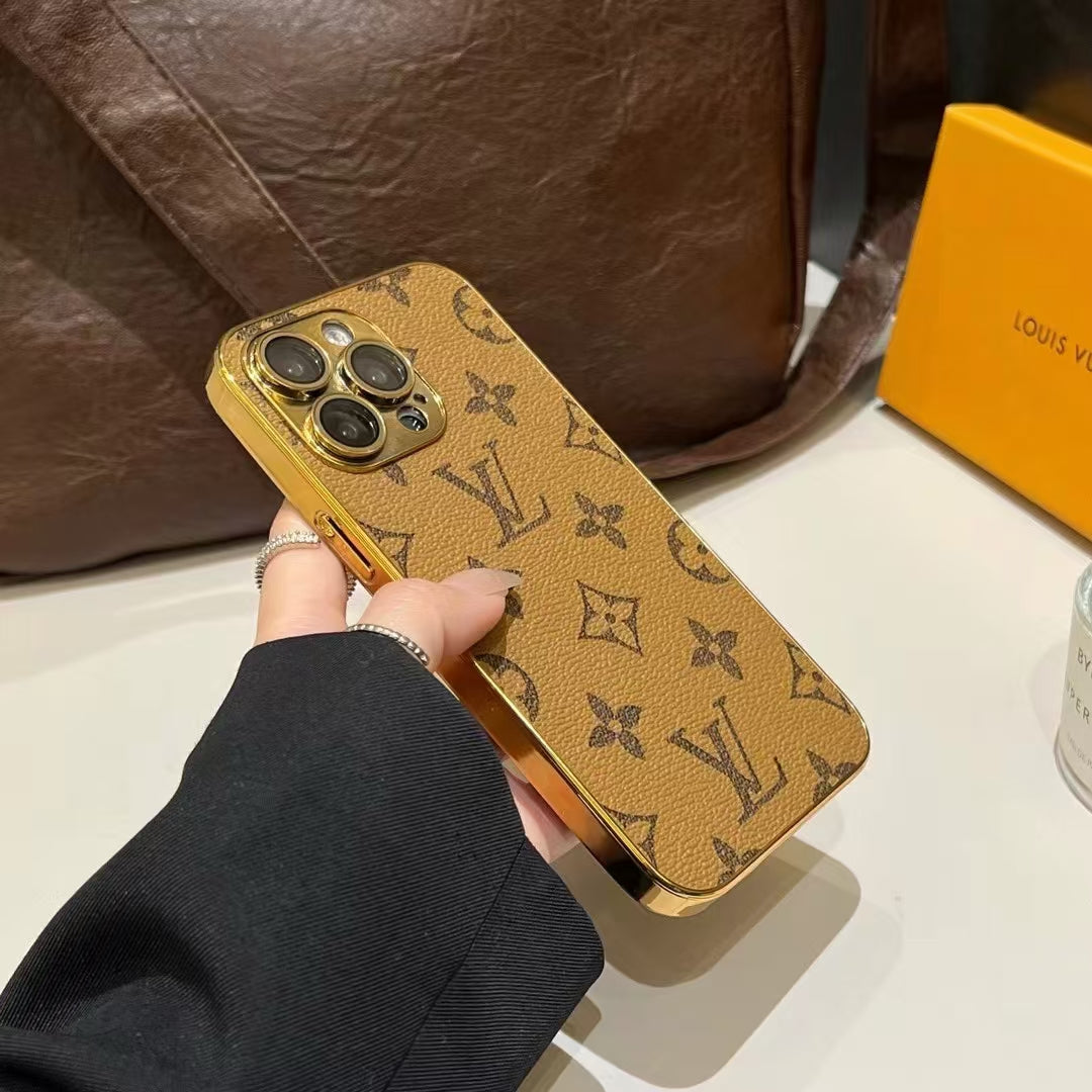 New Design Luxury Phone Case with Golden Border for iPhone 12-17