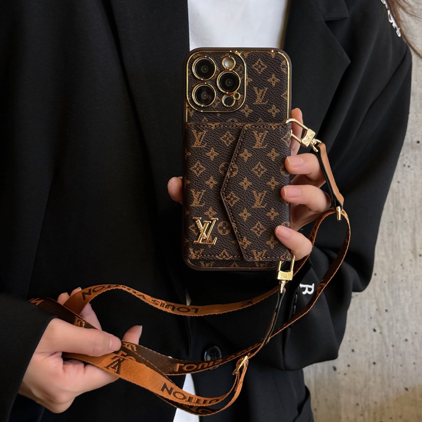 Luxury Leather Phone Case Card Holder for iPhone 12-16