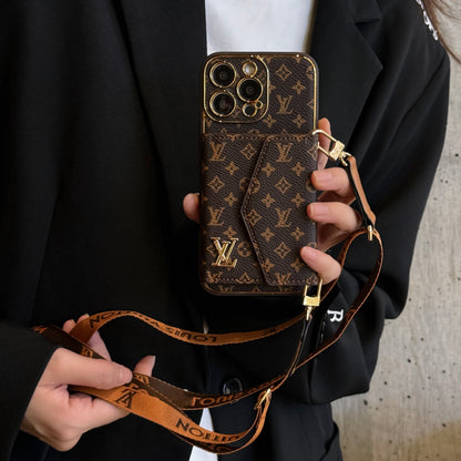 Luxury Leather Phone Case Card Holder for iPhone 12-16