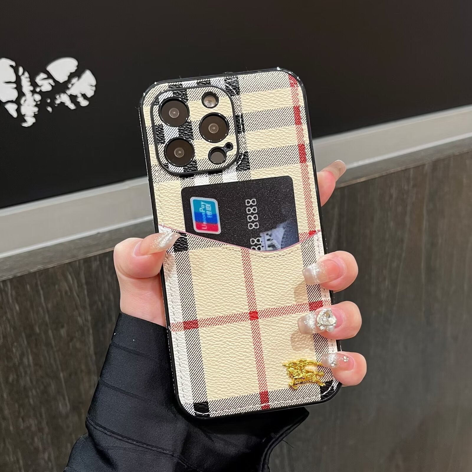 Classic Phone case made of fabric and leather for iPhone 13-17