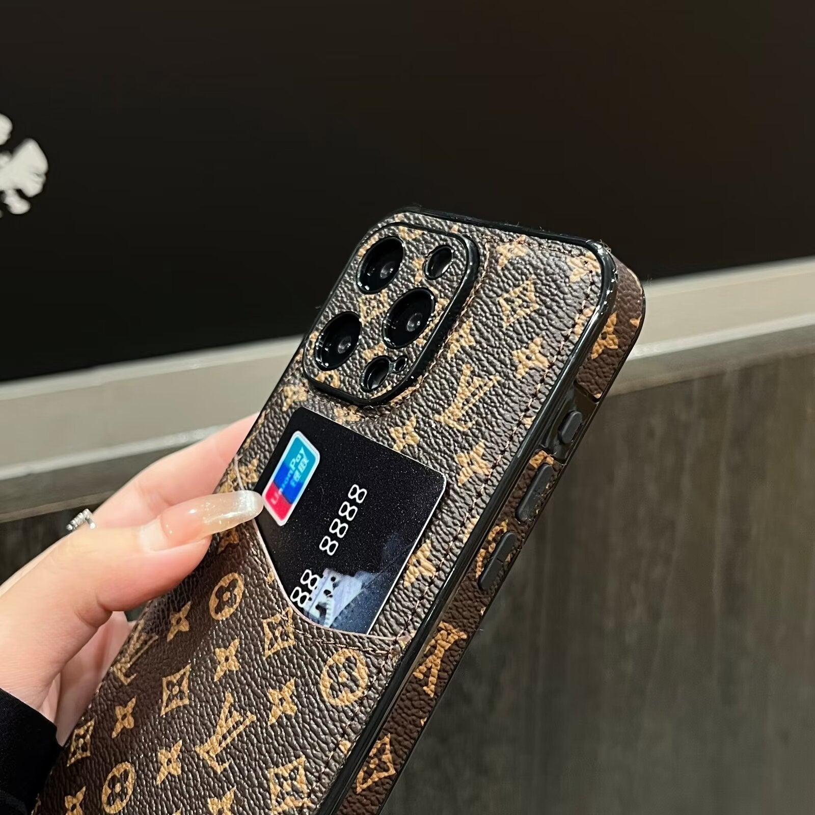 Classic Phone case made of fabric and leather for iPhone 13-17