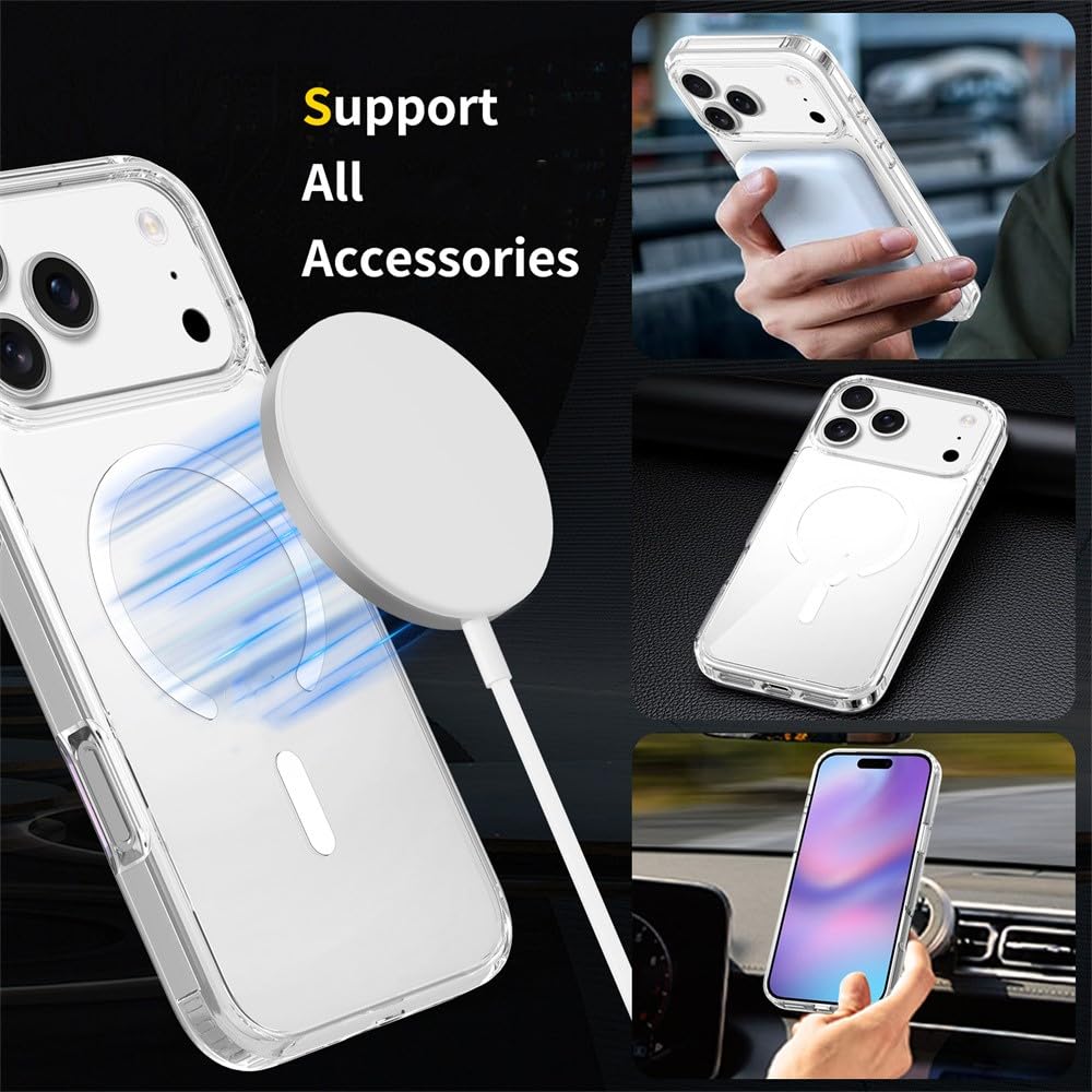 iPhone 17 Pro Max Anti Yellowing Series Transparent Cover with Magsafe - Blue