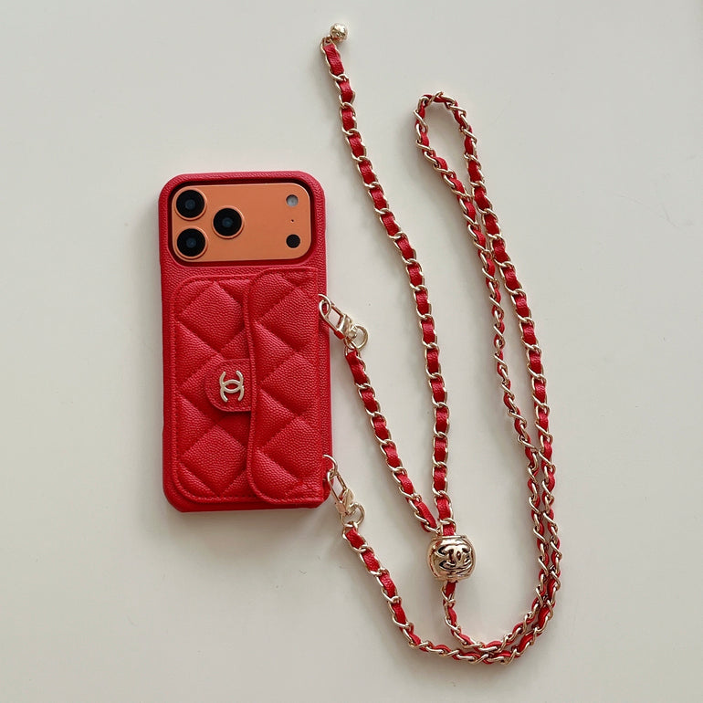 Genuine Leather Wallet Crossbody Bag Phone Case For iPhone 12-17