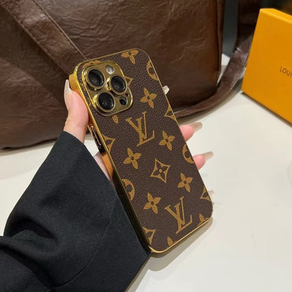 New Design Luxury Phone Case with Golden Border for iPhone 12-17