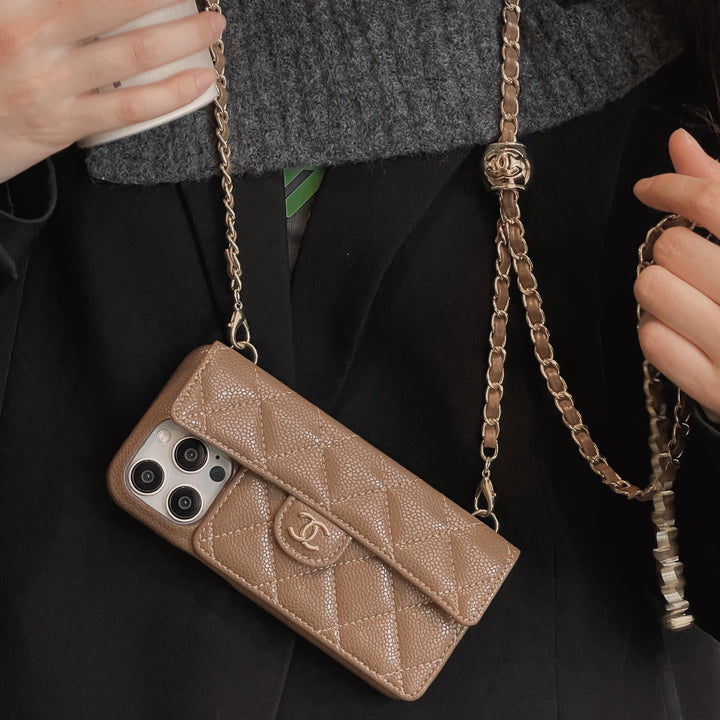Genuine Leather Wallet Crossbody Bag Phone Case For iPhone 12-17