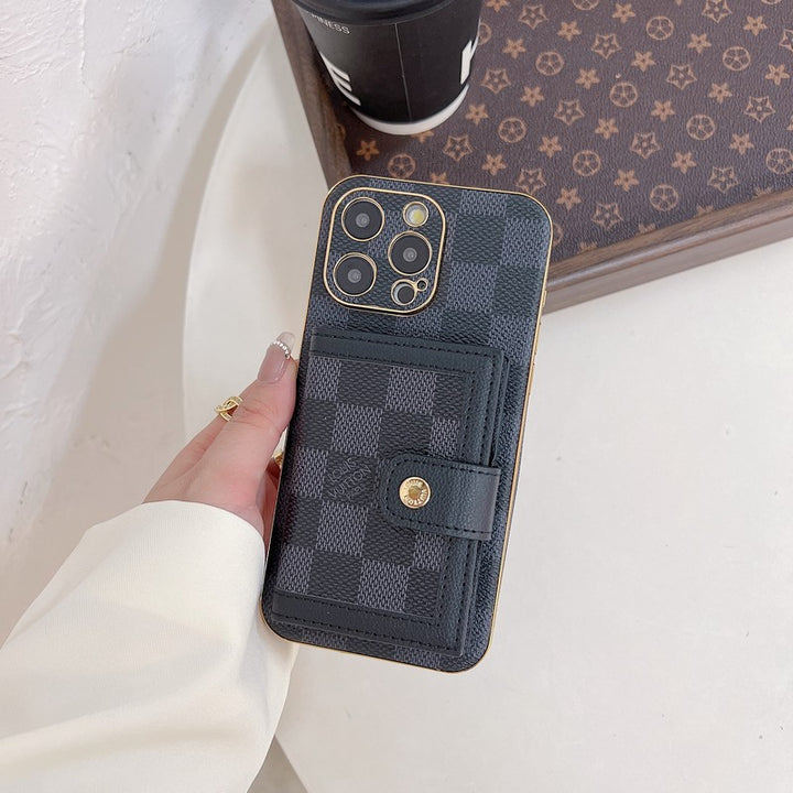 Luxury Classic Card Bag Phone Case for iPhone 12-17