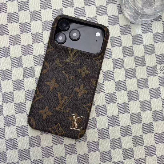 Leather Phone Case with Card Holder For iPhone 12-17