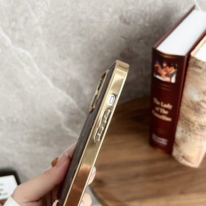 Monogrammed Fabric Leather Premium Electroplating for iPhone 13-17