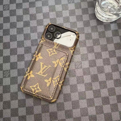 Monogram Leather Phone Case For iPhone 13-17