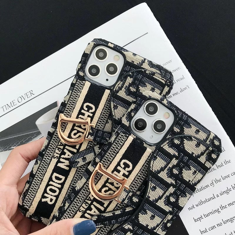 Classic Luxury iPhone Case with Card Holder for iPhone 12-16