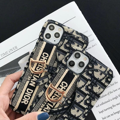 Classic Luxury iPhone Case with Card Holder for iPhone 12-16