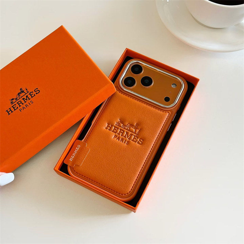 Premium Tooled Leather Phone Case for iPhone 12-17