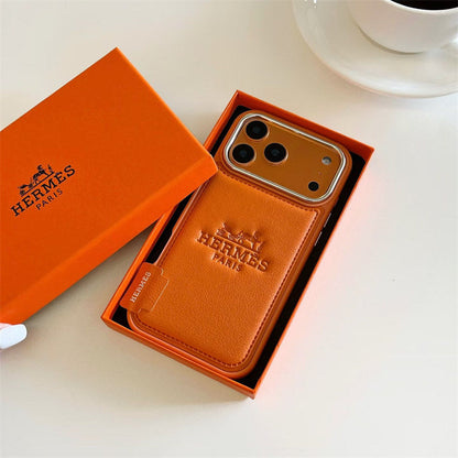 Premium Tooled Leather Phone Case for iPhone 12-17