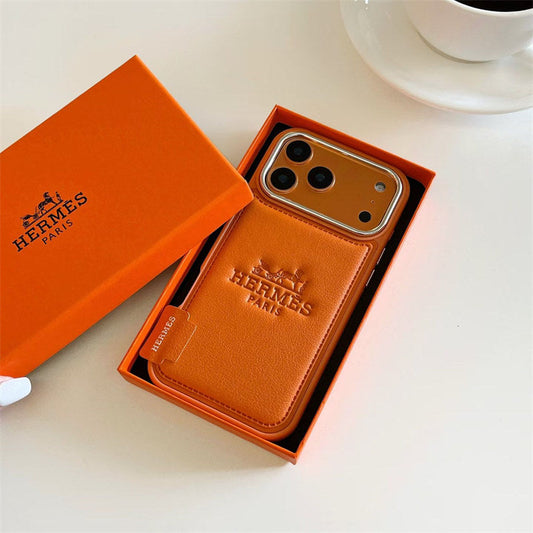 Premium Tooled Leather Phone Case for iPhone 12-17