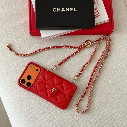 Genuine Leather Wallet Crossbody Bag Phone Case For iPhone 12-17