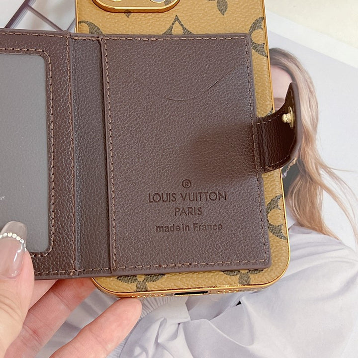 Luxury Classic Card Bag Phone Case for iPhone 12-17