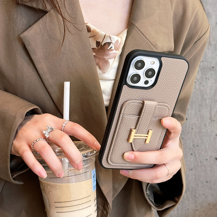 Premium Leather Phone Case card holder for iPhone 13-17
