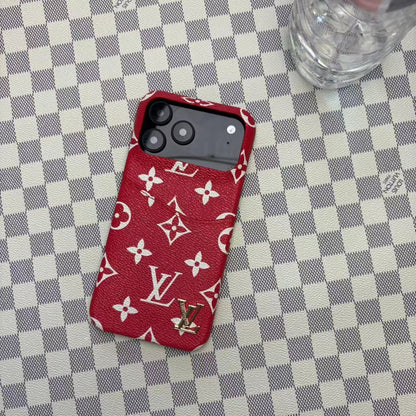 Leather Phone Case with Card Holder For iPhone 12-17