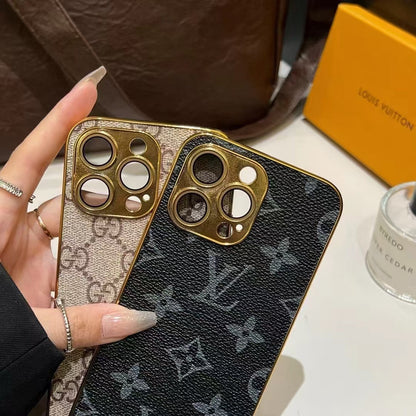 New Design Luxury Phone Case with Golden Border for iPhone 12-17
