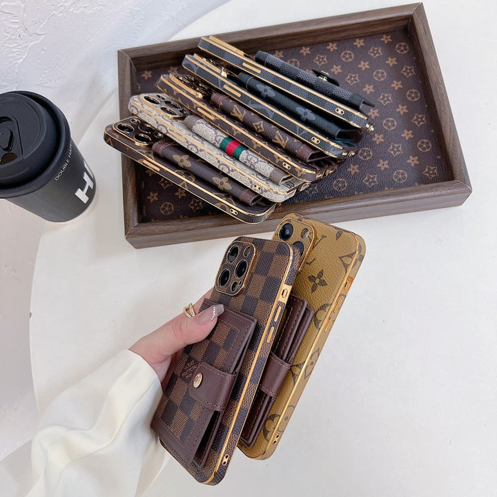 Luxury Classic Card Bag Phone Case for iPhone 12-17