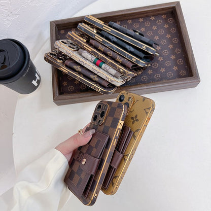 Luxury Classic Card Bag Phone Case for iPhone 12-17