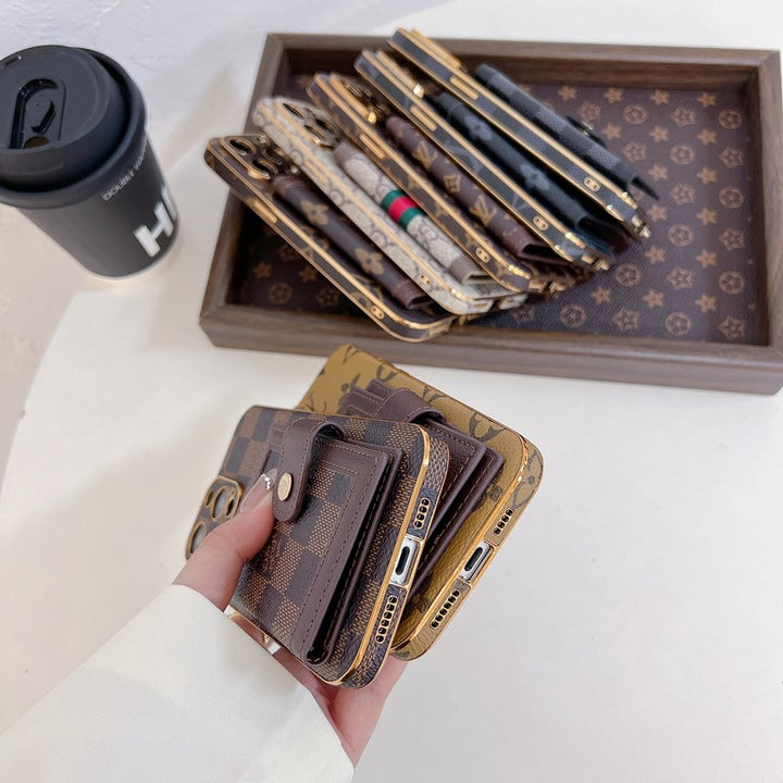 Luxury Classic Card Bag Phone Case for iPhone 12-17