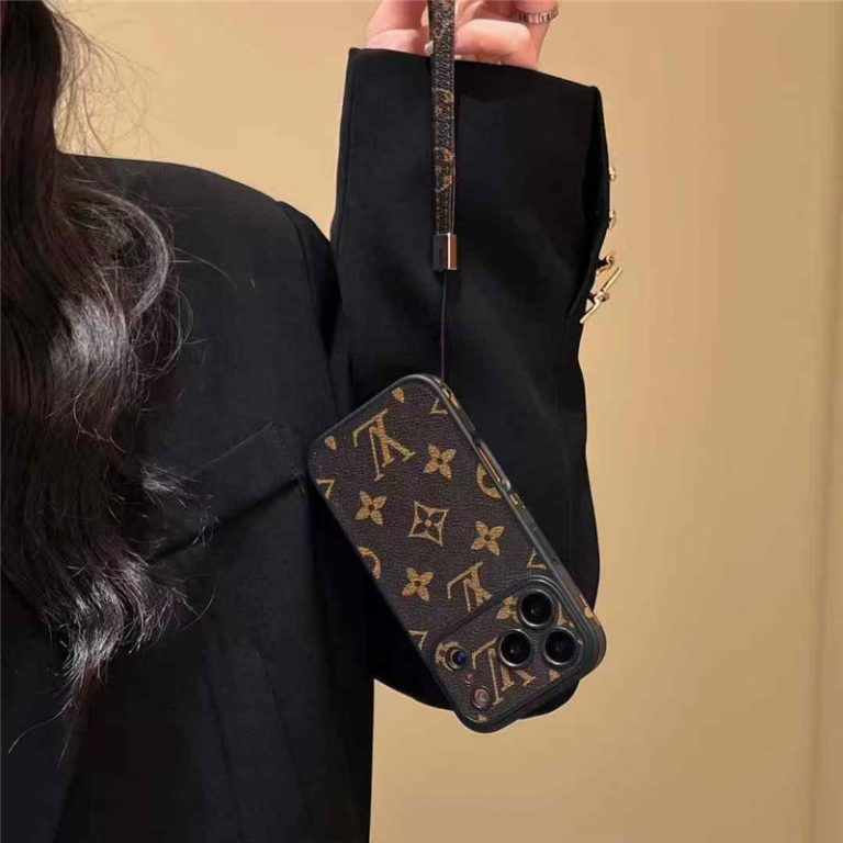 Elegance Phone Monogram Case with Strap For iPhone 13-17