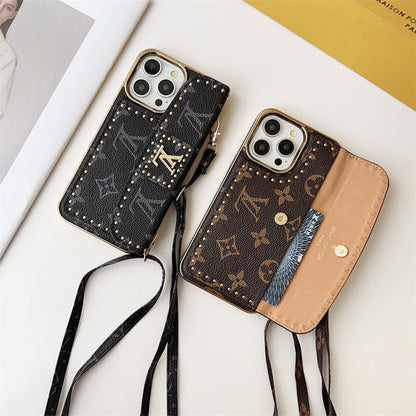 Monogram Leather Phone Case for iPhone 12-17