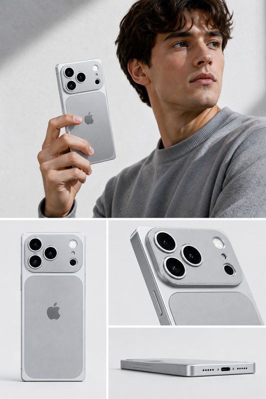 Royale Edition Gray Collection case for iPhone 17 Pro Max, also compatible with iPhone 16, 15, and 14 — stylish, creative