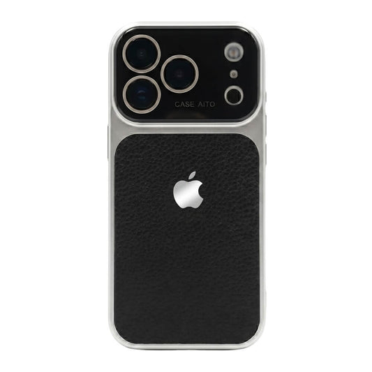 Crystal Lens Leather Phone Case - Black