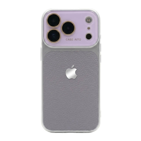 Crystal Lens Leather Phone Case - Light Purple