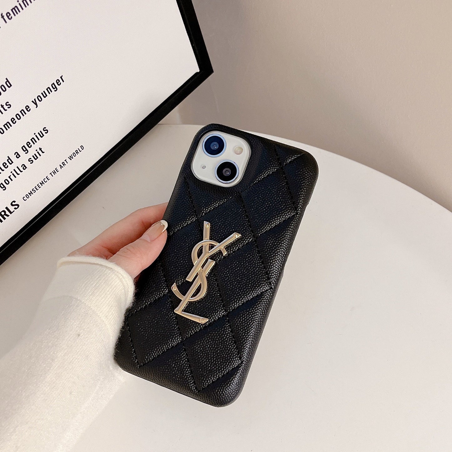 Luxurious Phone Case with Gold Logo for iPhone 12-17