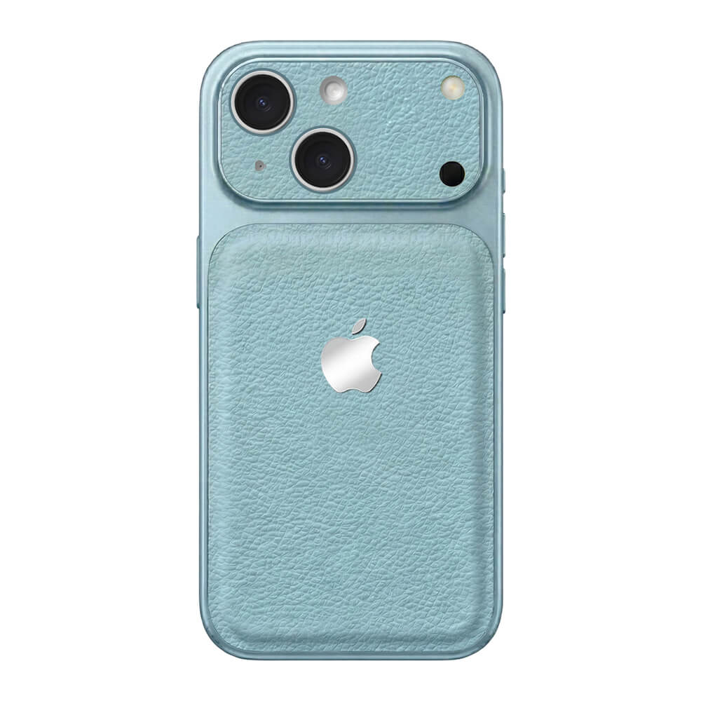 Double Leather Large Window Phone Case - Sierra Blue