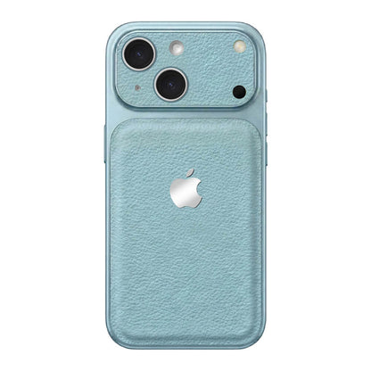 Double Leather Large Window Phone Case - Sierra Blue