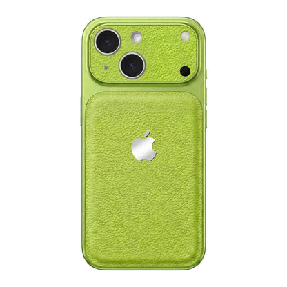 Double Leather Large Window Phone Case - Green